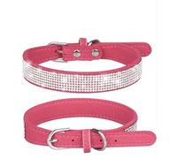 Chien Chat Accessoires Collier Animal De Compagnie Chihuahua Chiot Chaton Collier Collier pour Petits Chiens Moyens Chats Carlin Yorkshire,Rose Rouge,XS