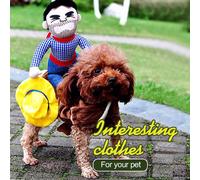 Chien chien chiot chat animal de compagnie vêtements cavalier costume cow-boy harnais s'habiller - M