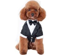 Chien-chien habille un noeud papillon élégant pour le costume de mariage d'un animal de compagnie - style smoking comme décrit, noir-S
