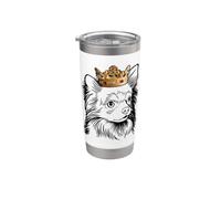 Chien Chihuahua à poil long portant une couronne Gobelet isotherme en acier inoxydable double paroi