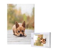 Chien Chihuahua,Puzzle 1000 pièces en Bois pour Adultes et Adolescents - Jeu Familial - Décoration Murale