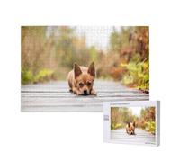 Chien Chihuahua,Puzzle Familial en Bois de 1 000 pièces pour Adultes et Adolescents, décoration d'intérieur