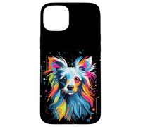 Chien Chinois à crête coloré à l'aquarelle Coque pour iPhone 15 Plus