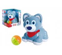Chien/chiot avec balle en plastique fonctionnant sur piles avec son