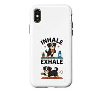 Chien Cocker Spaniel Faisant du Yoga Inhale - Exale DIGOR drôle Coque pour iPhone X/XS