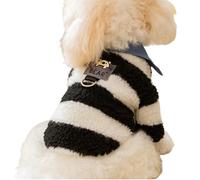 Chien Cold temps météo - Veste de motif à rayures ours, vêtements pour chiens d'hiver chaud, super doux coquille doublée de la toison de la toison | Gilet résistant à l'eau à l'épreuve du vent pour le