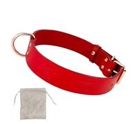Chien Collier Cuir, Qualité Cuir Souple, Fait À La Main en Espagne, Petit Moyen Grand Chien. Rouge et Or Rose.