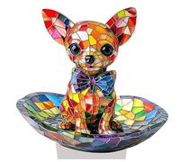 Chien coloré à paillettes - Décoration créative 2D plate en acrylique brillant - Accessoire d'intérieur moderne pour table et étagère - Pendentif animal ludique pour la maison et le bureau