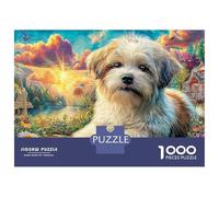 Chien coloré et bouclé Dormant paisiblement 1000 Pièces Puzzle Impossible Décoration De La Maison Classiques Cadeau Adultes Et Enfants À Partir De 14 Ans 52x38cm/1000pcs