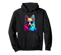 Chien coloré Portant des Lunettes Graphique Sweat à Capuche