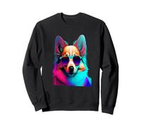 Chien coloré Portant des Lunettes Graphique Sweatshirt