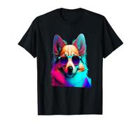 Chien coloré Portant des Lunettes Graphique T-Shirt