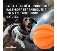 Dog Comets Ball Hale-BOPP avec Corde Ø6 cm - Jouet pour Chien - Balle Chien pour des gencives saines - Caoutchouc Naturel - Orange