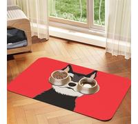 Chien Compagnon Schnauzer,Tapis d'alimentation pour Animaux de Compagnie, Sets de Table en Cuir PU pour Chats et Chiens,30x45cm