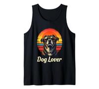 Chien Cool avec des Lunettes de Soleil Contre Un Coucher de Soleil Vibrant Débardeur