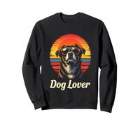 Chien Cool avec des Lunettes de Soleil Contre Un Coucher de Soleil Vibrant Sweatshirt