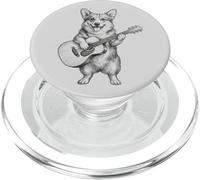 Chien Corgi Amusant Jouant de la Guitare Acoustique PopSockets PopGrip pour MagSafe