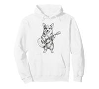 Chien Corgi Amusant Jouant de la Guitare Acoustique Sweat à Capuche