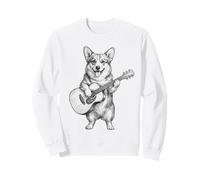 Chien Corgi Amusant Jouant de la Guitare Acoustique Sweatshirt