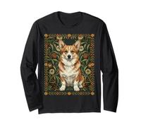 Chien Corgi dans Le Style de William Morris Arts Manche Longue