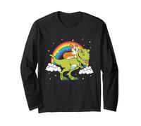 Chien Corgi Dinosaure Tyrannosaure T-Rex Arc-en-Ciel Nuage Manche Longue