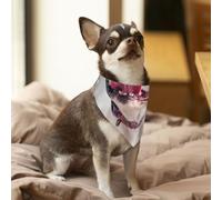 Chien Curieux et Heureux Bouledogue français,Bandanas pour Chien, écharpe en Coton, Bavoirs réglables pour Animaux de Compagnie,S
