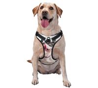 Chien Curieux et Heureux Bouledogue français,Harnais pour Animaux de Compagnie, Harnais réfléchissant réglable pour Chien,M