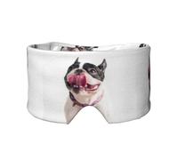 Chien curieux et heureux Bouledogue français,Masque pour les yeux bloquant la lumière Cache-yeux et cache-oreilles pour le sommeil