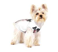 Chien Curieux et Heureux Bouledogue français,T-Shirt sans Manches en Coton pour Animaux de Compagnie, Gilet Respirant, Extensible et Doux,S