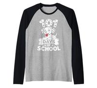 Chien Dalmatien 100 Jours d'école pour garçon Manche Raglan