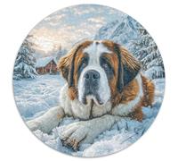 Chien d'animalerie Mignon 1000 Pièces Puzzle Circulaire Chien Animal Puzzle Adulte pour Enfants Puzzle Rond Créatif Difficile Impossiblepour Adultes Cadeaux 1000pcs (67.5x67.5cm)