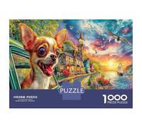 Chien dans Forest Town 1000 Pièces Coffret Puzzle Pet Urbain Puzzle Classique Carton Recy fi Éducatif, Jeu À La Maison, Super Idée Cadeau pour Les Fans 52x38cm/1000pcs