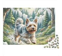 Chien dans la forêt Puzzle 1000 Pièces Puzzle pour Adultes Papier Promenade Coffret Puzzle 1000 Pièces 52x38cm/1000pcs