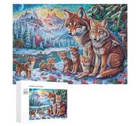 Chien dans Le Champ de Fleurs avec des Pics enneigés Puzzle 300 Pièces pour Adolescents 14+ Jeu D’Apprentissage Raisonnement Et Réflexion Cadeau pour Études 300 PCS
