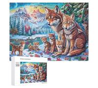 Chien dans Le Champ de Fleurs avec des Pics enneigés Puzzle 500 Pièces pour Famille Divertissement Intérieur Stratégie Et Logique Cadeau pour Soirée Familiale 500 PCS