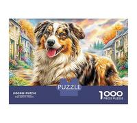 Chien dans Le Village Puzzle 1000 PiècesCollie Rest Adulte Papier Recyclé pour Passionnés Stimuler l'esprit pour Cadeaux Corporatifs Qualité Premium 38x26cm/1000pcs