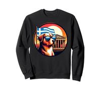 Chien dans Les ruines du Parthénon en Grèce avec Un Drapeau Grec Sweatshirt