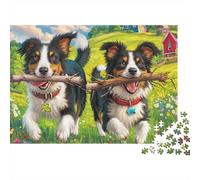 Chien de Berger 1000 Pièces Collie Bâton Puzzle Adulte Carton sans Odeur Anti-Stress Stimuler l'esprit pour Couples Livraison Rapide Édition Limitée 70x50cm/1000pcs