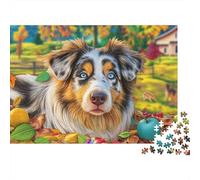 Chien de Berger 1000 Pièces Puzzle Unique Jeu Cadeau Unique Collie en Herbe Puzzles Jouets De Difficiles pour Adultes 38x26cm/1000pcs