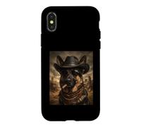 Chien De Berger Allemand Au Look Western Designe Cowboy Coque pour iPhone X/XS