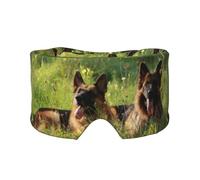 Chien de berger allemand imprimé,Masque pour les yeux bloquant la lumière Cache-yeux et cache-oreilles pour le sommeil