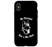 Chien de berger allemand Mon thérapeute a le nez mouillé Coque pour iPhone X/XS
