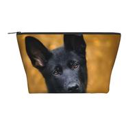 Chien de Berger Allemand Noir imprimé, Trousse de Toilette Trousse de Maquillage Sac à cosmétiques Trousse de Toilette de Voyage Portable