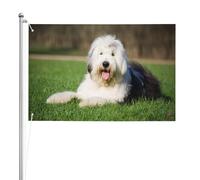 Chien de berger anglais ancien,Drapeau de jardin, bannière décorative, drapeau double face, 2 x 3 pieds, pour extérieur et intérieur