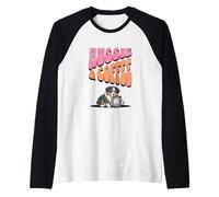 Chien de Berger Australien Mignon Chiot Chien et Tasse de café Manche Raglan