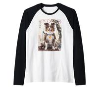 Chien de Berger Australien samouraï Japonais Vintage Cadeau Manche Raglan