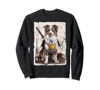 Chien de Berger Australien samouraï Japonais Vintage Cadeau Sweatshirt