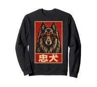 Chien de Berger Belge fidèle Art Japonais rétro Vintage Kyosai Sweatshirt