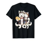Chien de Berger Blanc Couple café Amour Fromage Drapeau Suisse T-Shirt Graphique avec Valeur