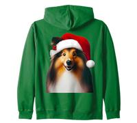 Chien de Berger des Shetland avec Bonnet de Père Noël Cristmas Sweat à Capuche